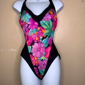 Slimsuit womens sexy vintage colorful size 8 swimsuit bathing suit